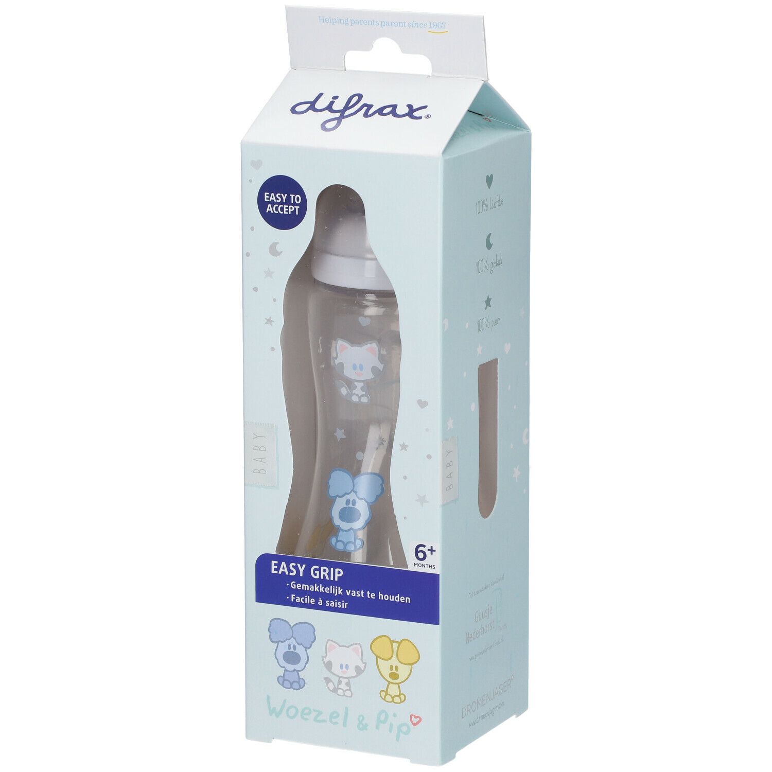 Image of difrax® EASY GRIP Anti-Kolik Flasche S mit Griff Natural