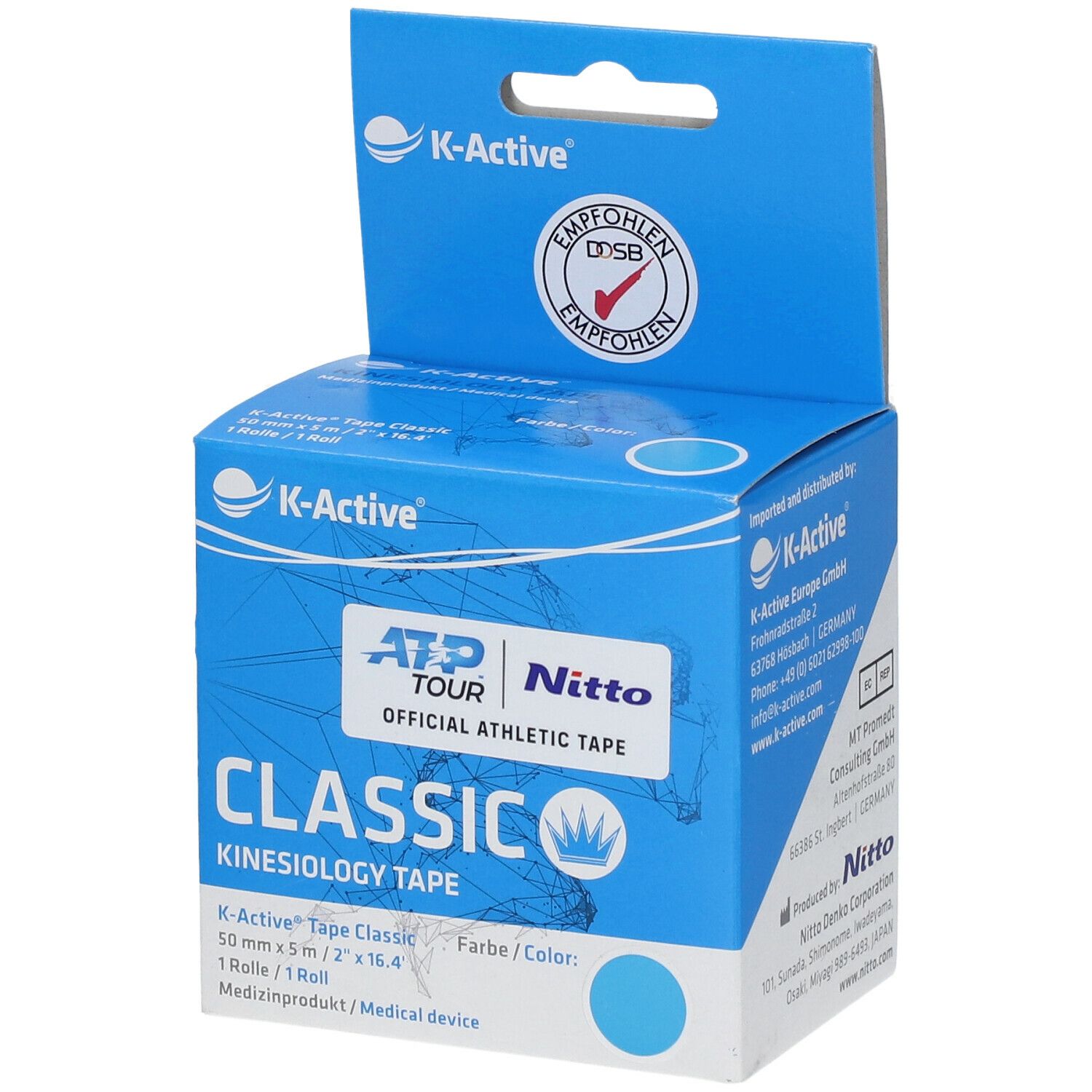 K-Active® Tape Kinesiologie 5 cm x 5 m blau