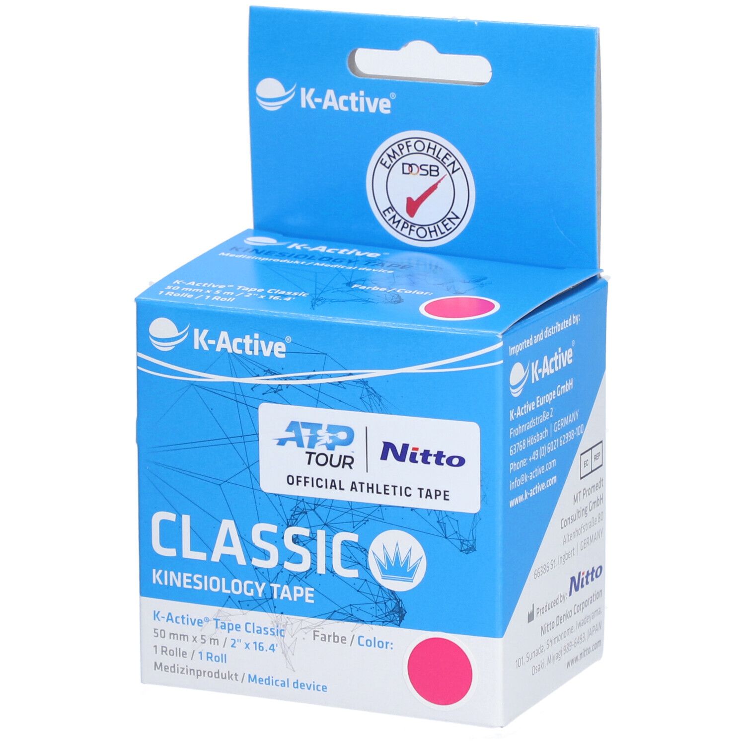 K-Active® Tape Kinesiologie 5 cm x 5 m rosa