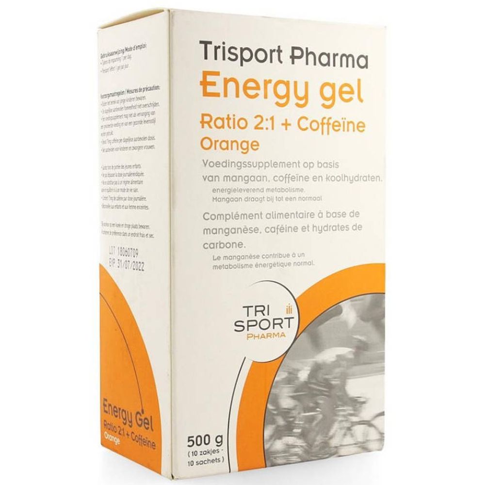 Trisport Pharma Energy Gel Verhältnis 2:1 + Coffein und Orange