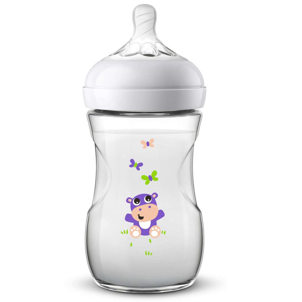 Image of Philips Avent Naturnah Flasche 260 ml mit Hippodesign