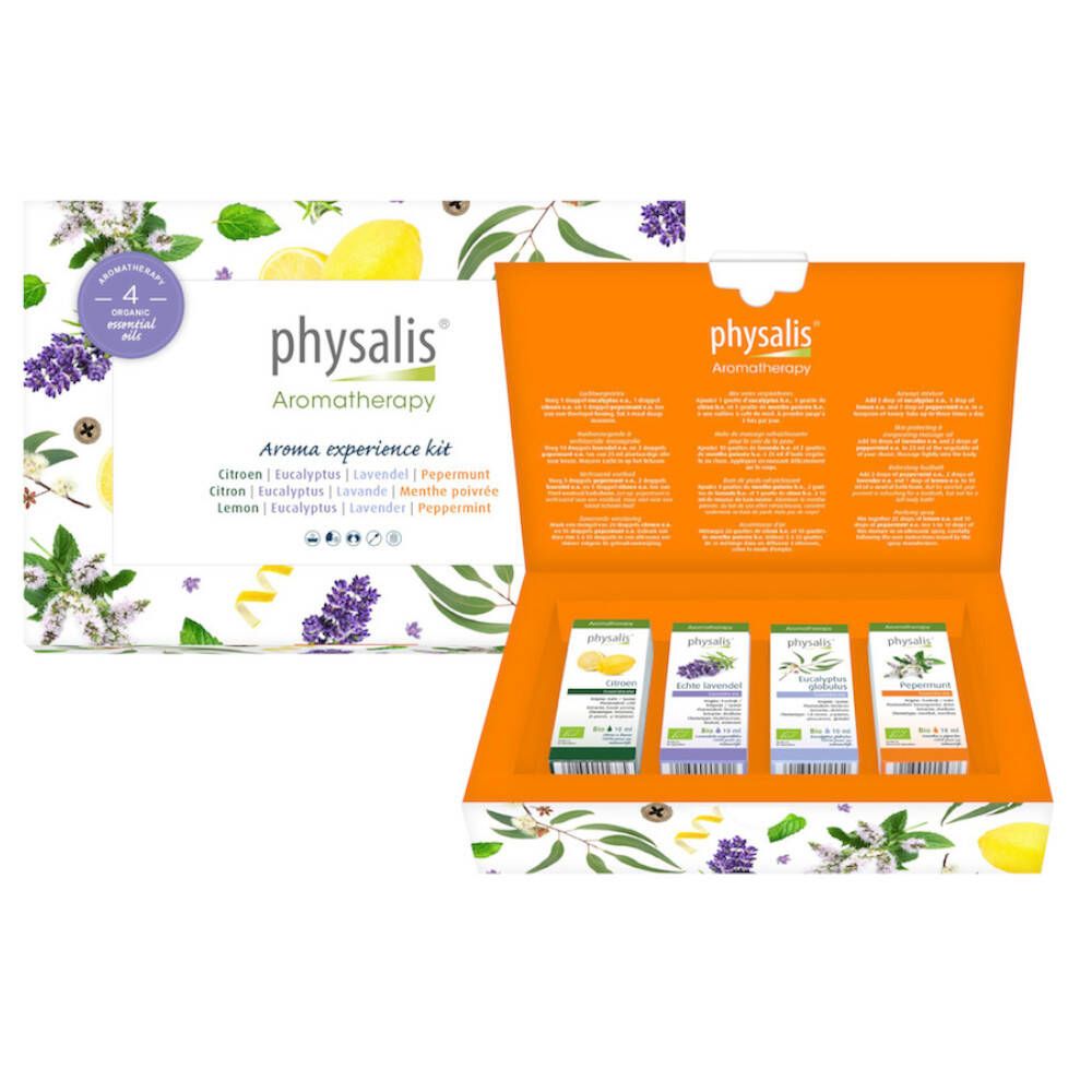 physalis® Aroma experience kit Zitrone Eukalyptus Lavendel Pfefferminz