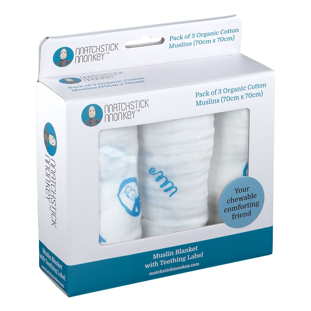 Matchstick Monkey Lange en Mousseline de Coton Bleu foncé
