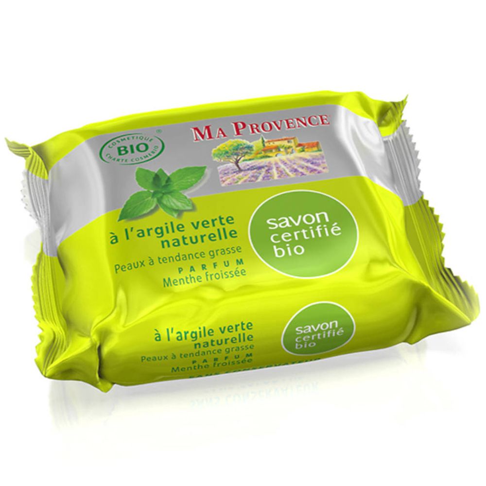 Ma Provence® Bioseife mit natürlichem grünen Ton und zerknittertem Minzenduft