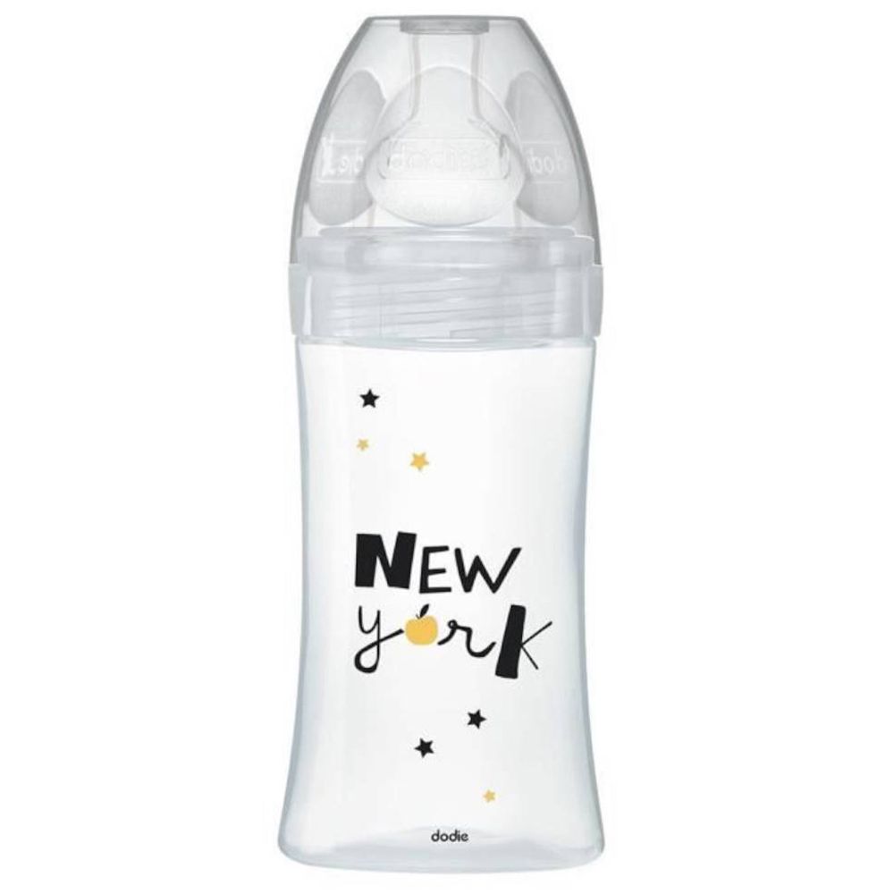 Image of Dodie Sensation+ Flasche Flasche Glas 270ml Anti-Kolik-Rundsauger New York 0-6 Monate