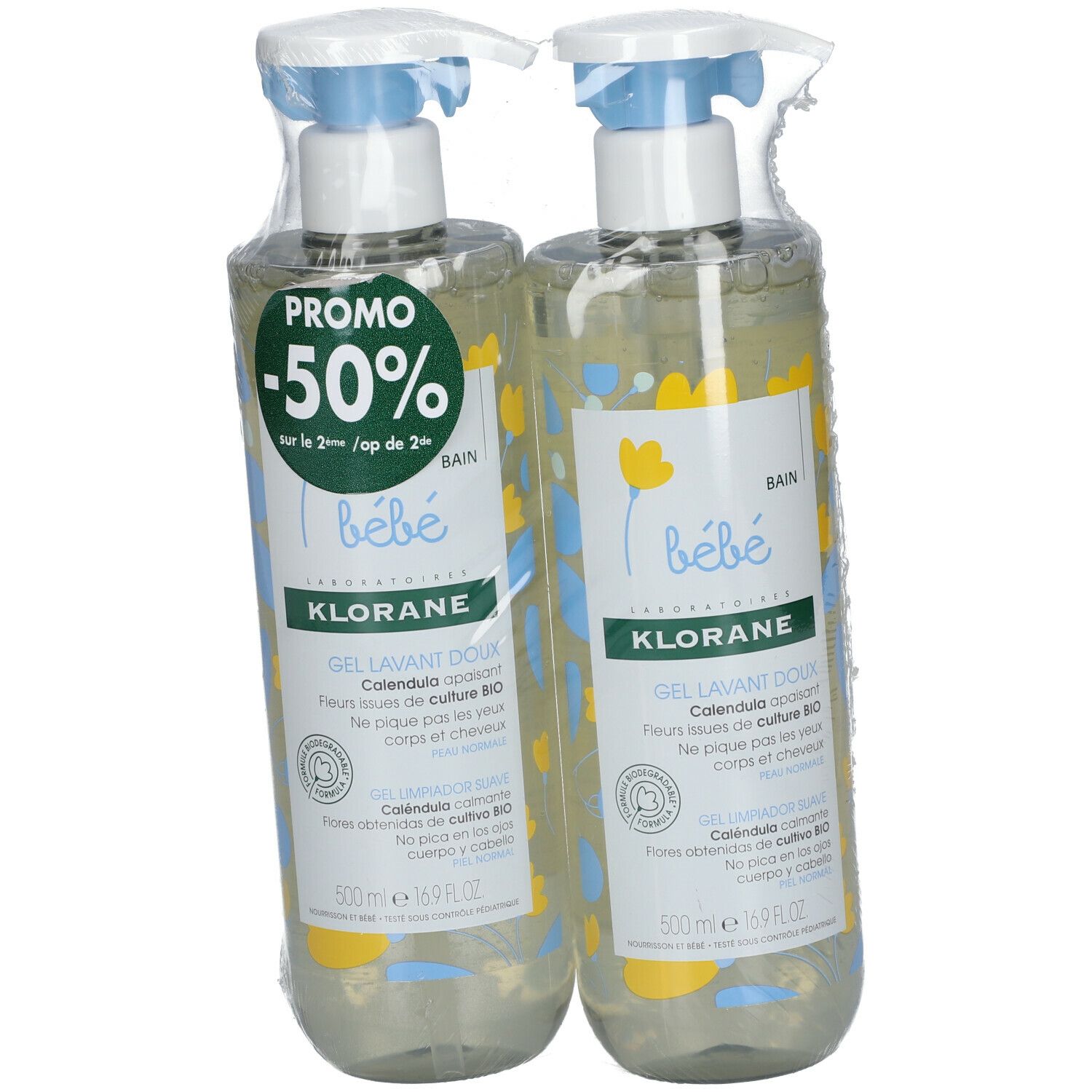 KLORANE Bébé Sanftes Reinigungsgel mit Calendula Bio Doppelpack