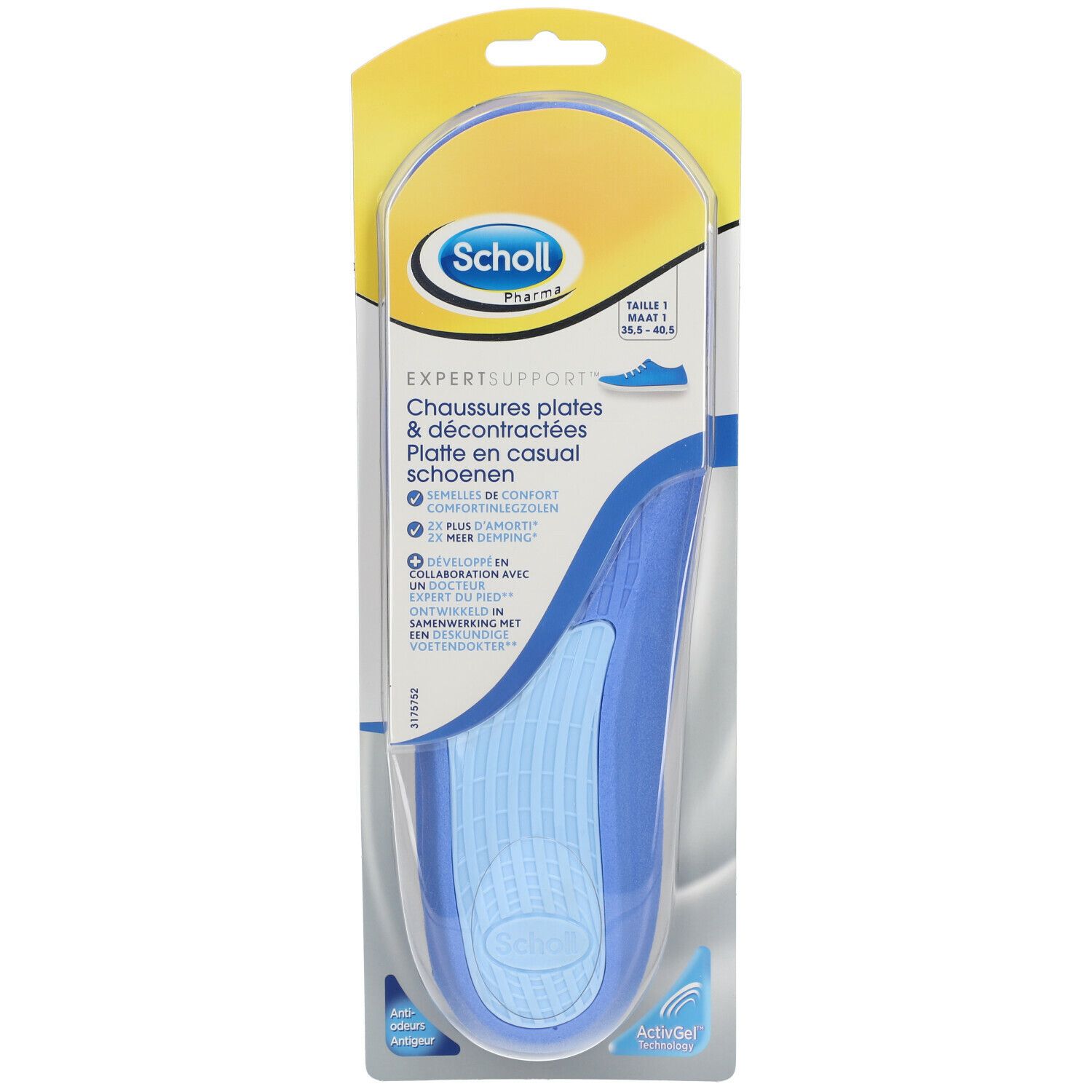 Scholl® Einlegesohlen ActivGel™ Flache & lässige Schuhe Größe 35,5 - 40,5