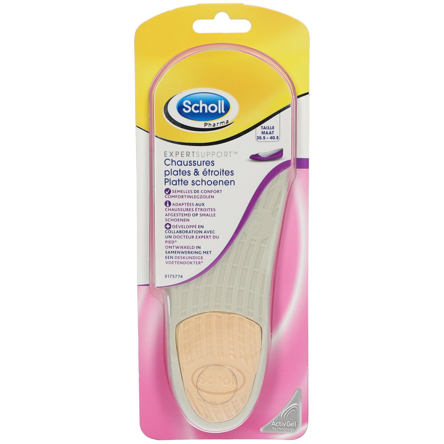 Scholl® Einlegesohlen ActivGel™ Flache & schmale Schuhe Größe 35,5 - 40,5
