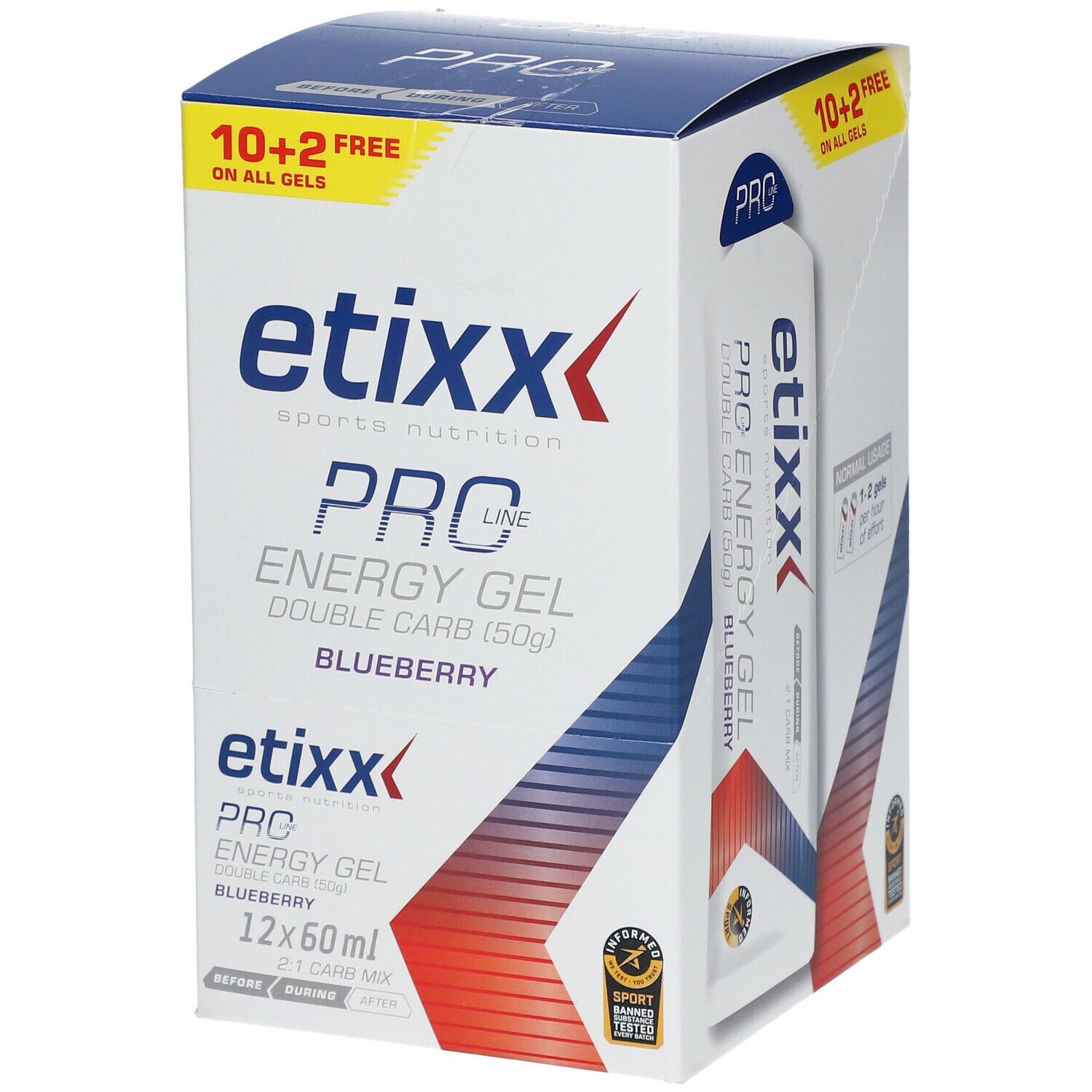 Image of etixx Double Carb Energy Gel PRO LINE Heidelbeere