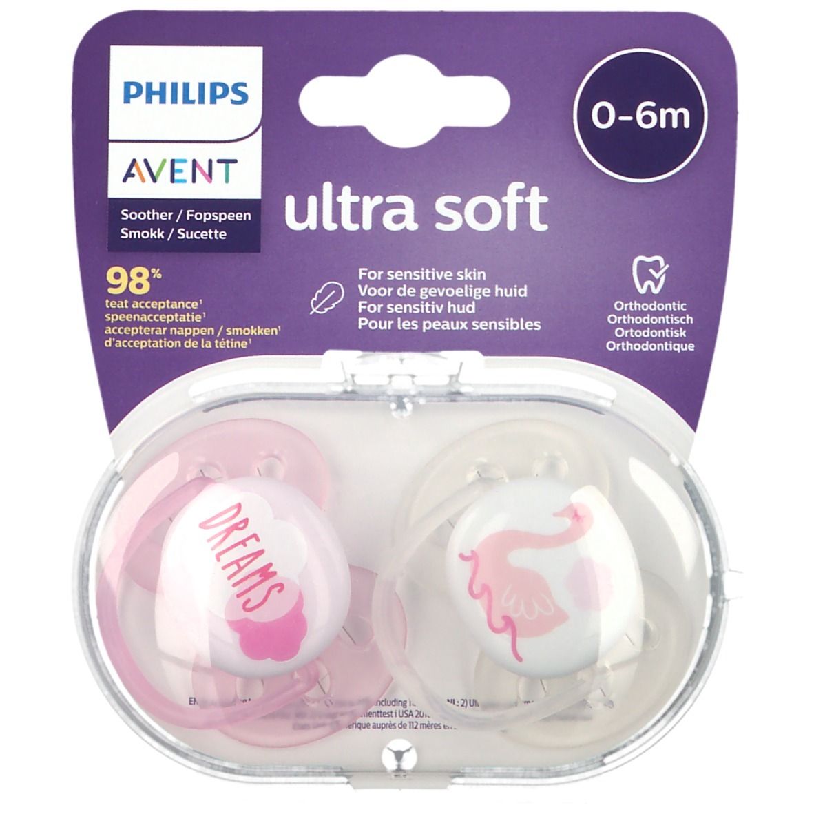 Image of PHILIPS AVENT ultra soft Schnuller Girl 0-6 Monate