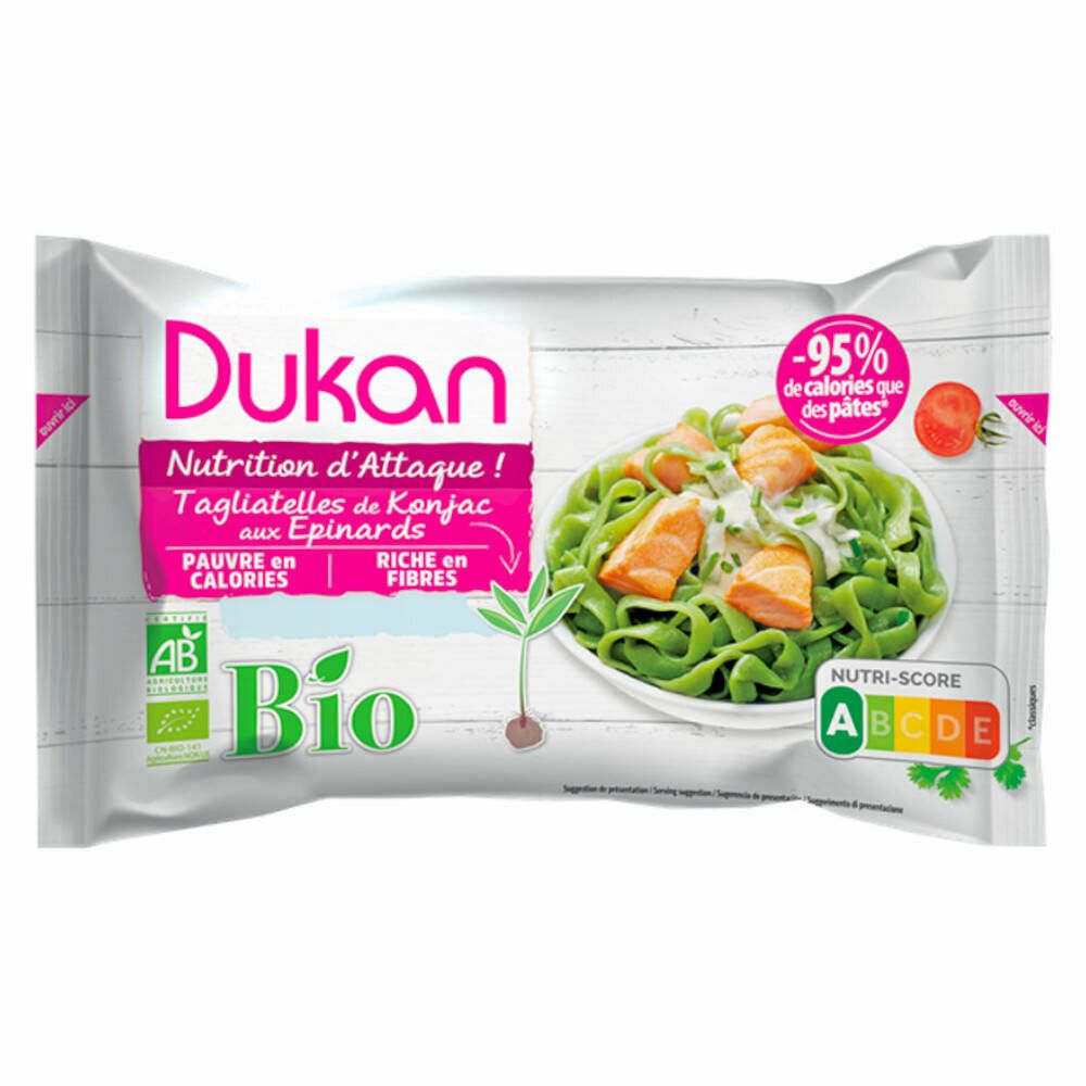 Image of Dukan Bio-Konjak-Tagliatelle mit Spinat