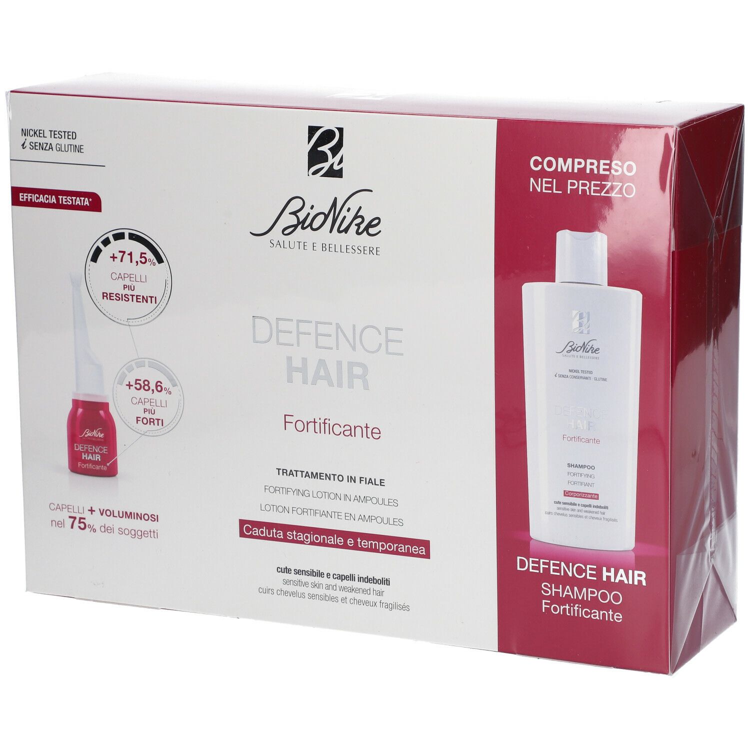 BioNike DEFENCE HAIR Lotion Fortifiante en Ampoules + Shampooing Fortifiant