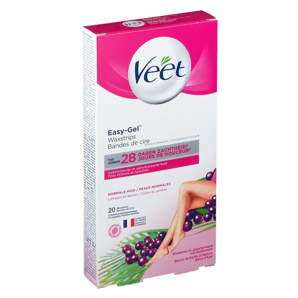 Veet Easy Gelwax Bandes De Cire Froide Jambes And Corps Peaux Normales