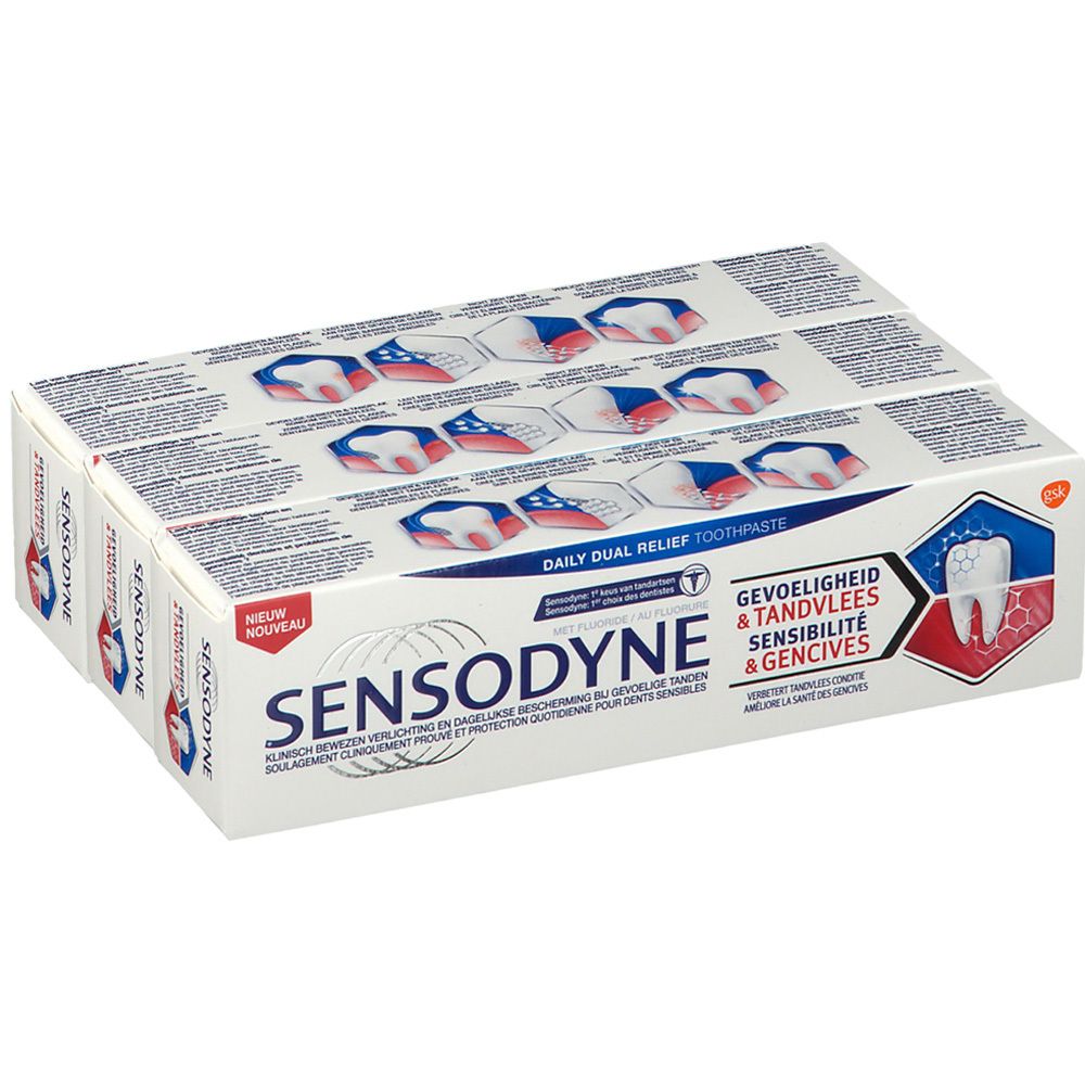 Image of SENSODYNE® Sensitivität & Zahnfleisch Zahnpasta Dreierpack