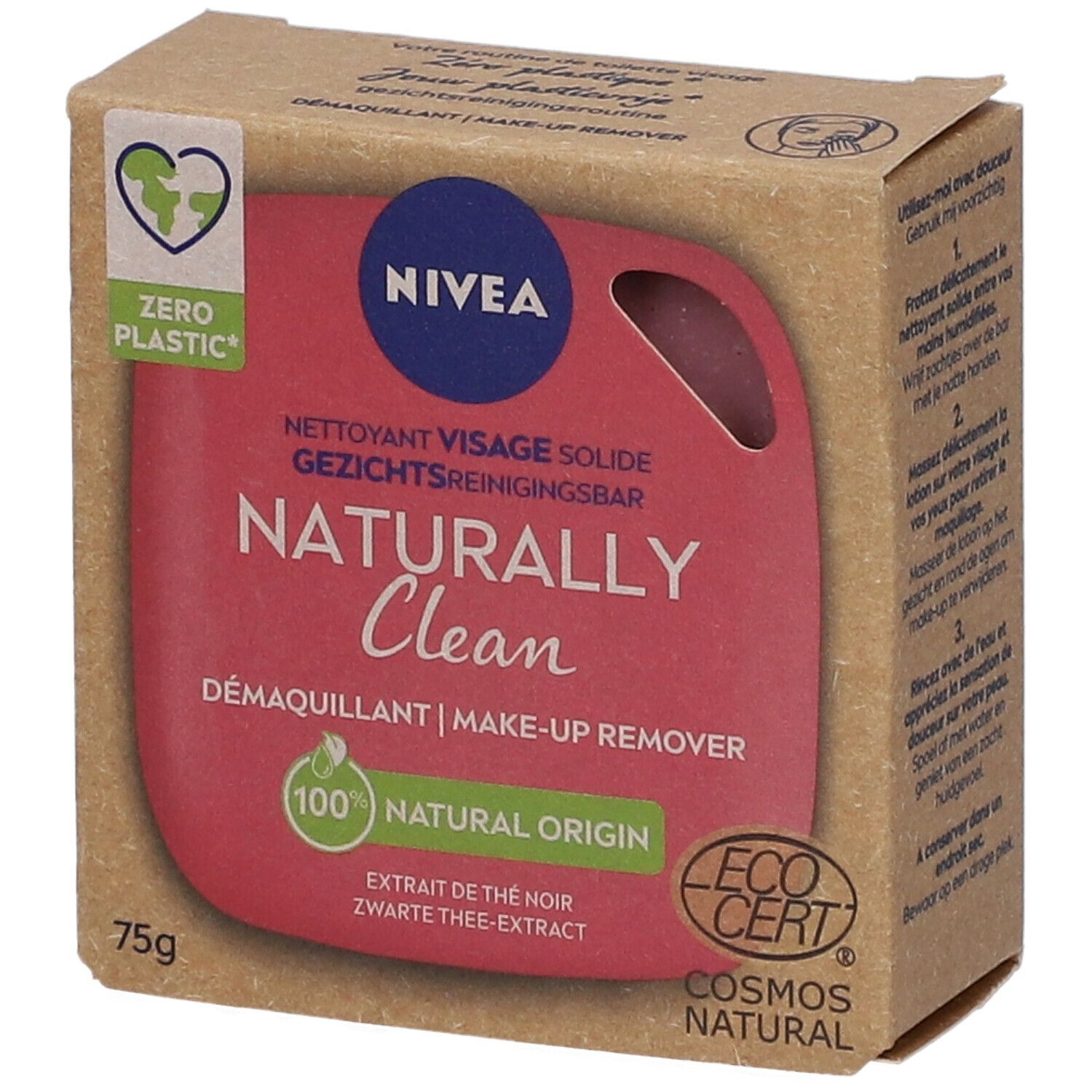 NIVEA Naturally Clean fester Make-up Entferner mit Schwarztee-Extrakt