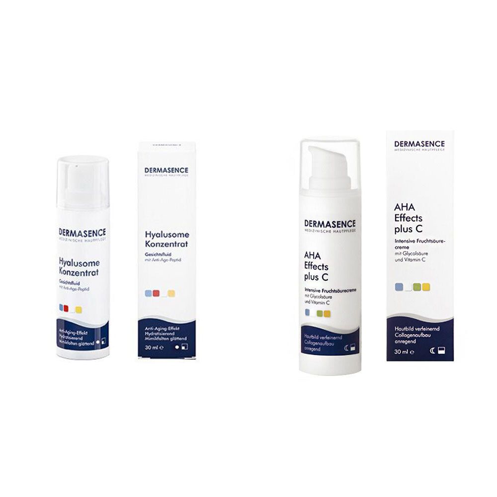 DERMASENCE Hyalusome Konzentrat + AHA Effects + C Pflegecreme
