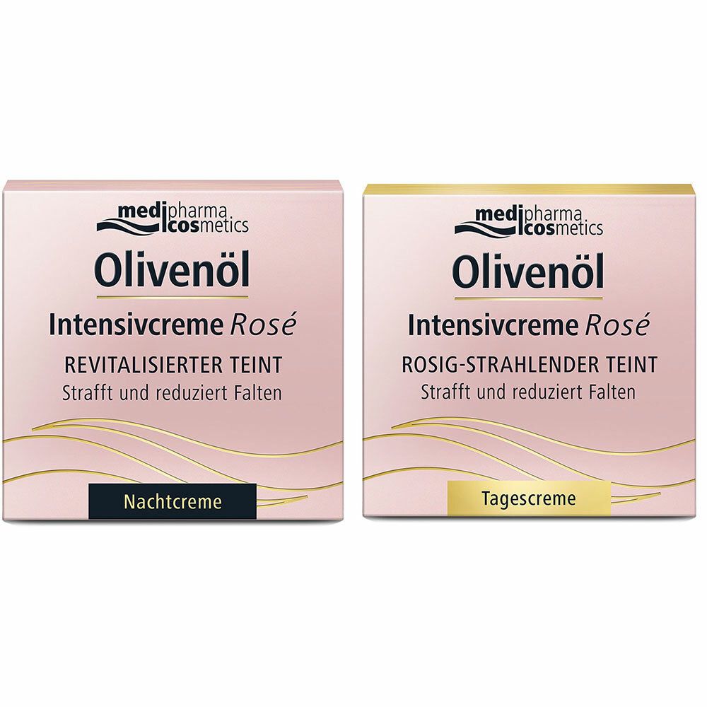 Image of medipharma cosmetics Olivenöl Intensivcreme Rosé Tagescreme + Nachtcreme