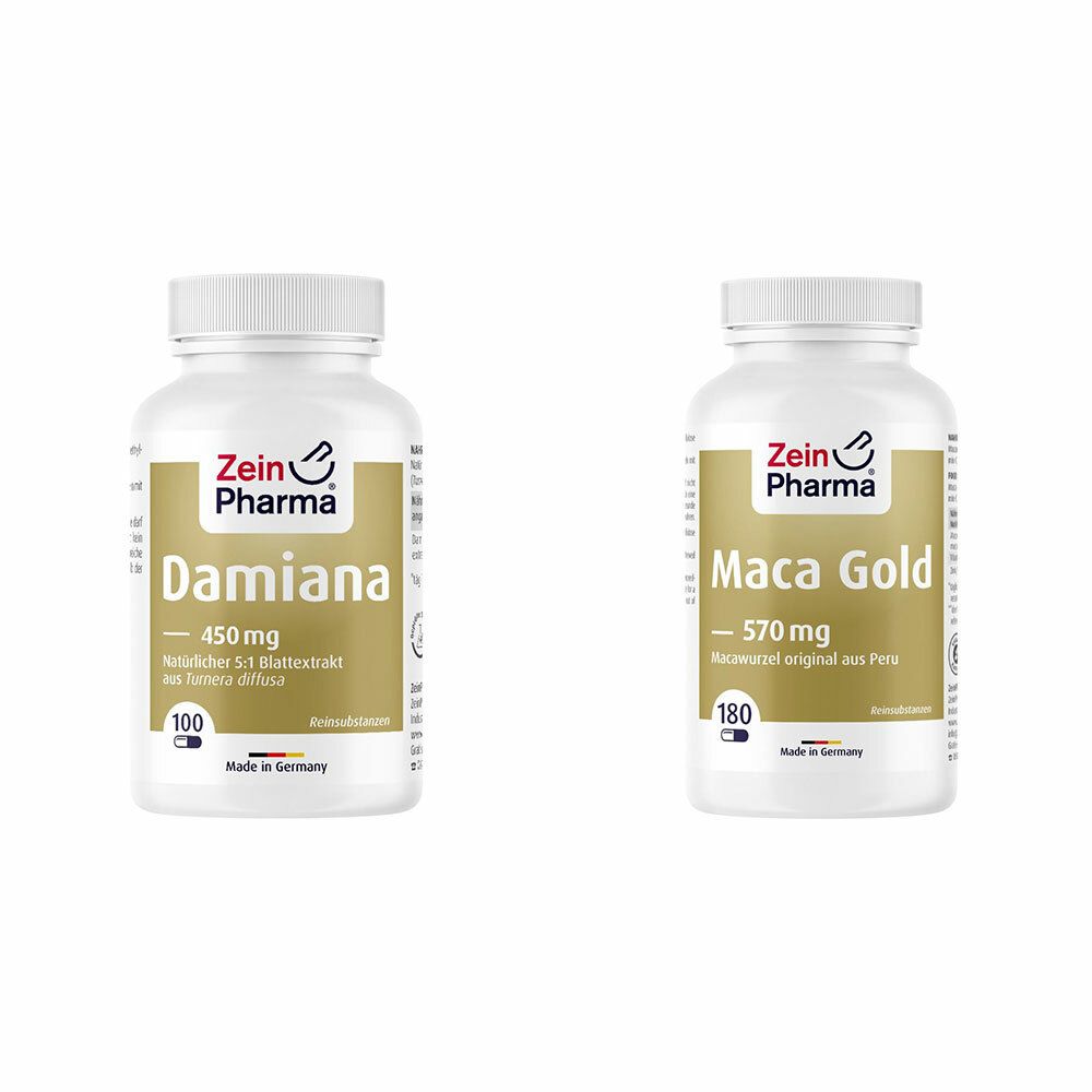 Image of MACA Kapseln GOLD 570 mg ZeinPharma + Damiana Kapseln 450 mg Blattextrakt ZeinPharma