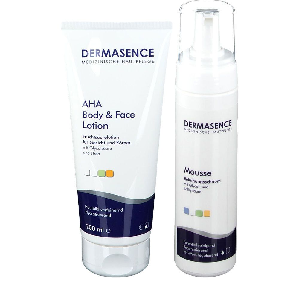 DERMASENCE Mousse Reinigungsschaum + AHA Body & Face Lotion