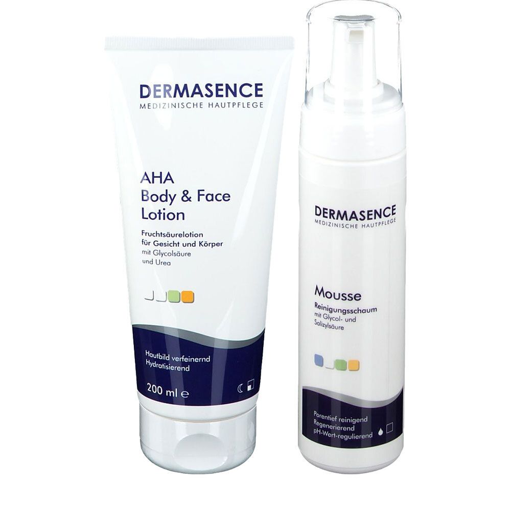 Image of DERMASENCE Mousse Reinigungsschaum + AHA Body & Face Lotion