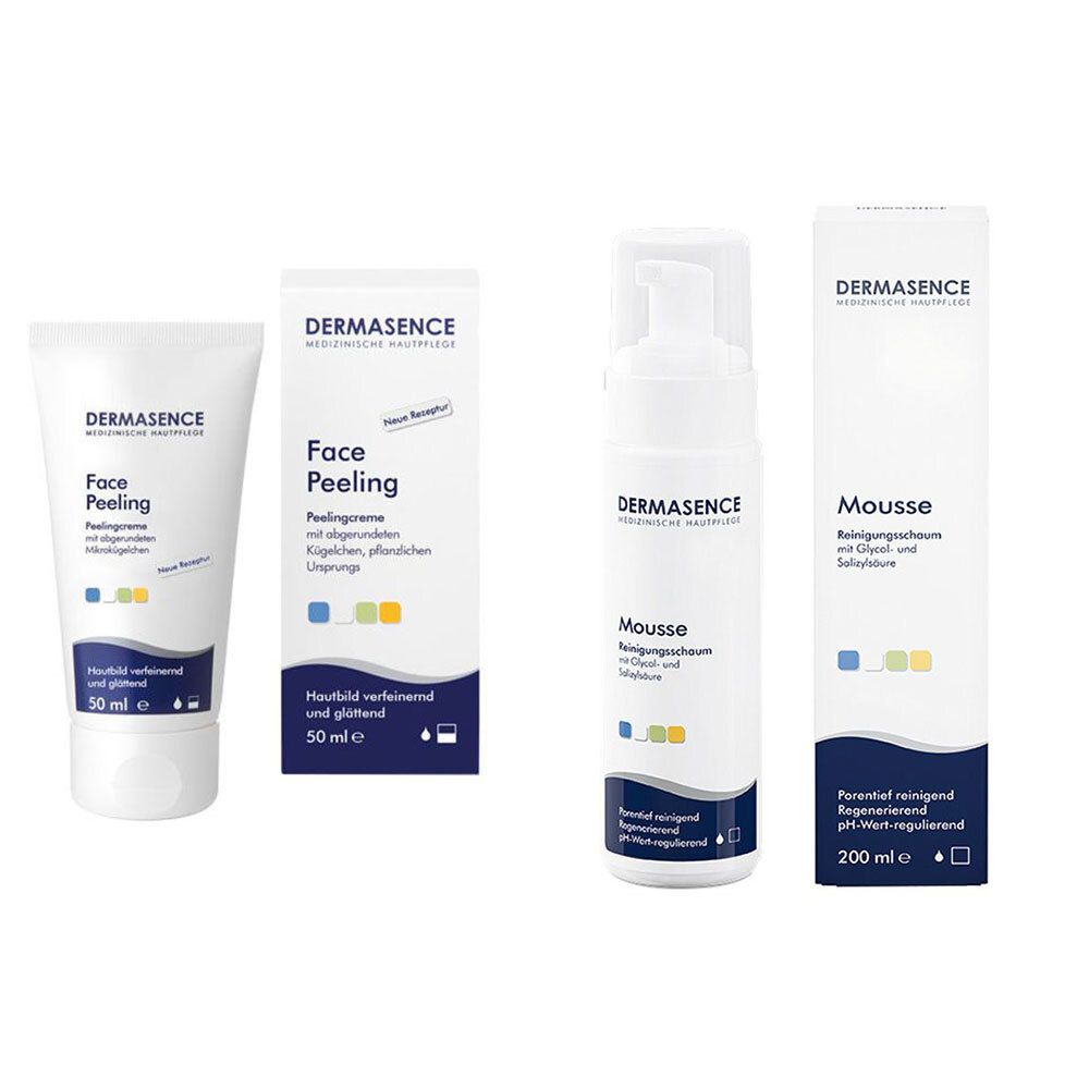 DERMASENCE Mousse Reinigungsschaum + Face Peeling
