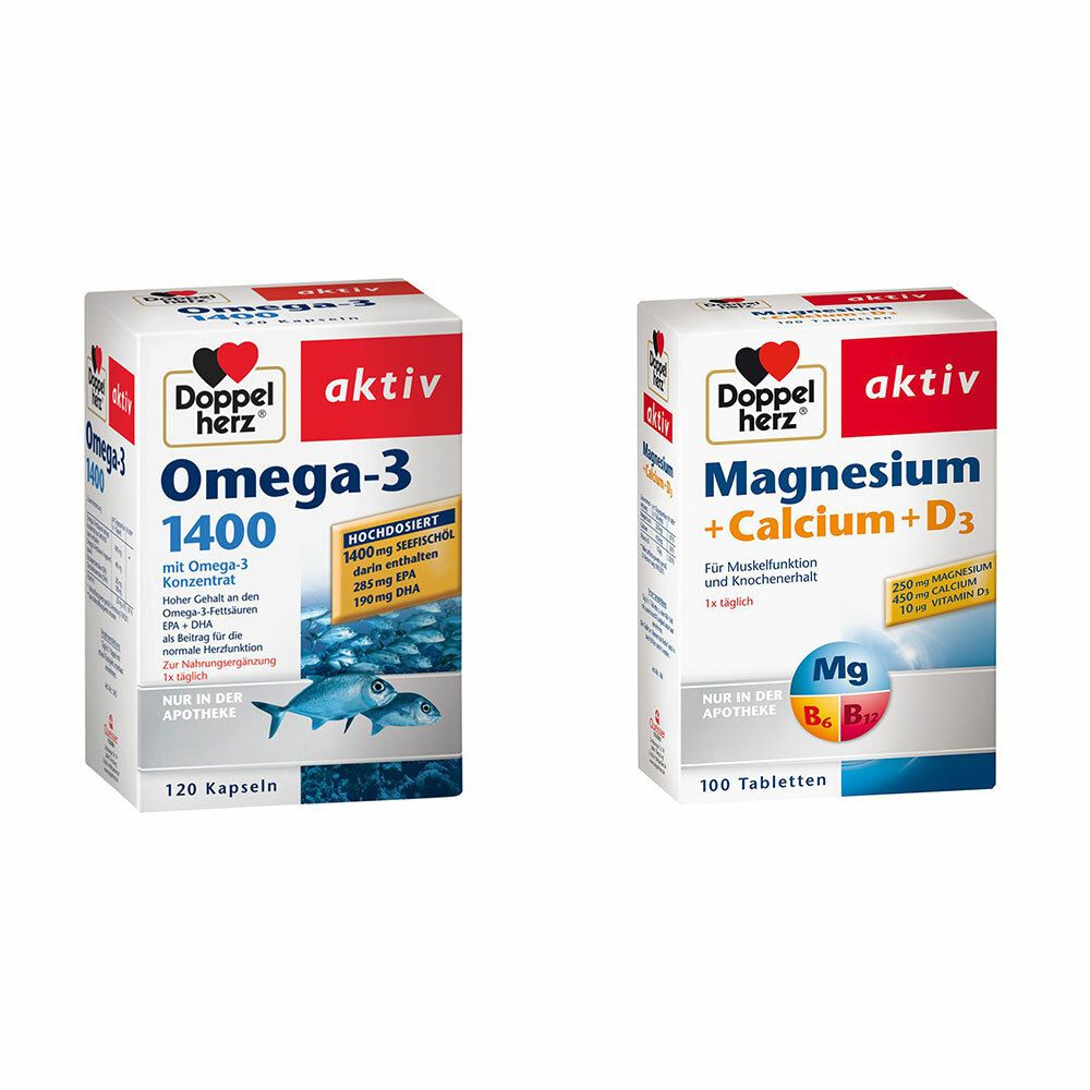 Image of Doppelherz® Omega-3 1400 + Magnesium + Calcium + D3 Tabletten