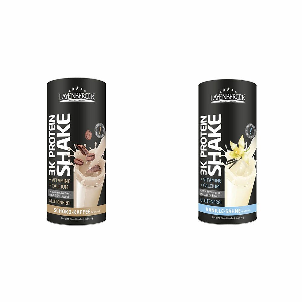 Image of LAYENBERGER® 3K Protein Shake Schoko-Kaffee + Vanille-Sahne