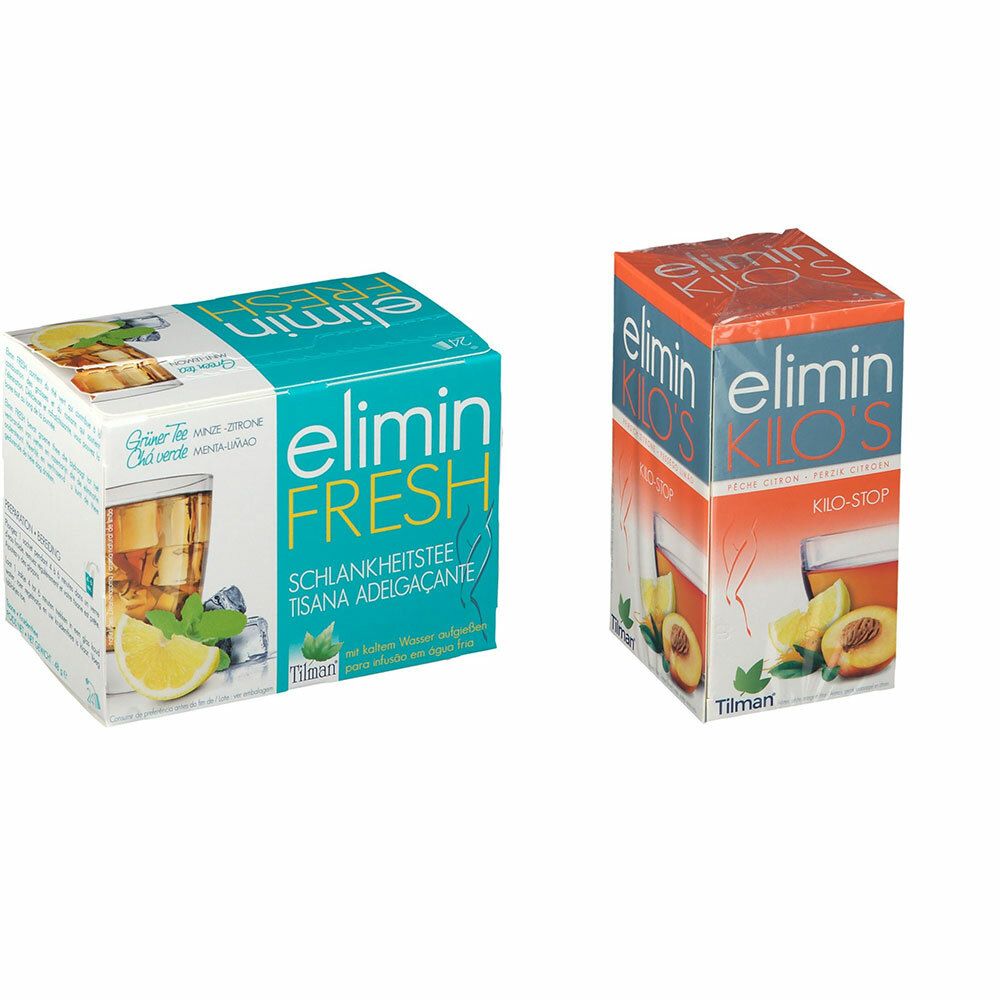 Image of Tilman® elimin KILO´S Pfirsich-Zitrone + elimin fresh Abnehmtee Minze-Zitrone