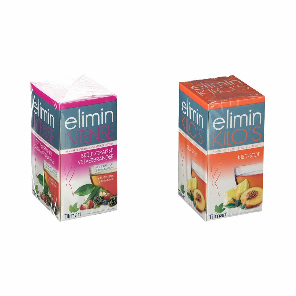 Image of Tilman® elimin KILO´S Pfirsich-Zitrone + elemin Intense Fettverbrenner Grüner Tee Waldbeere