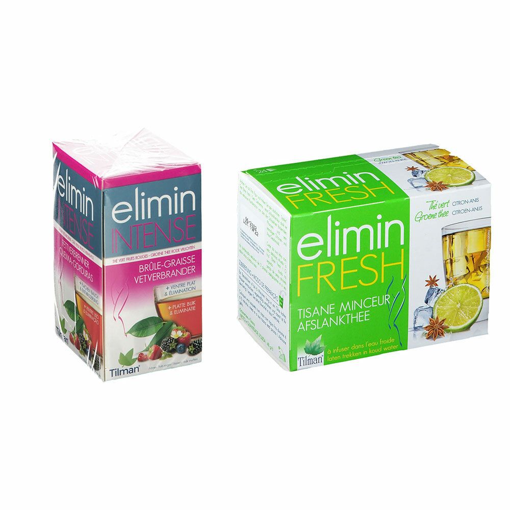 Image of Tilman® elimin Fresh Grüner Tee + elemin Intense Fettverbrenner Grüner Tee Waldbeere