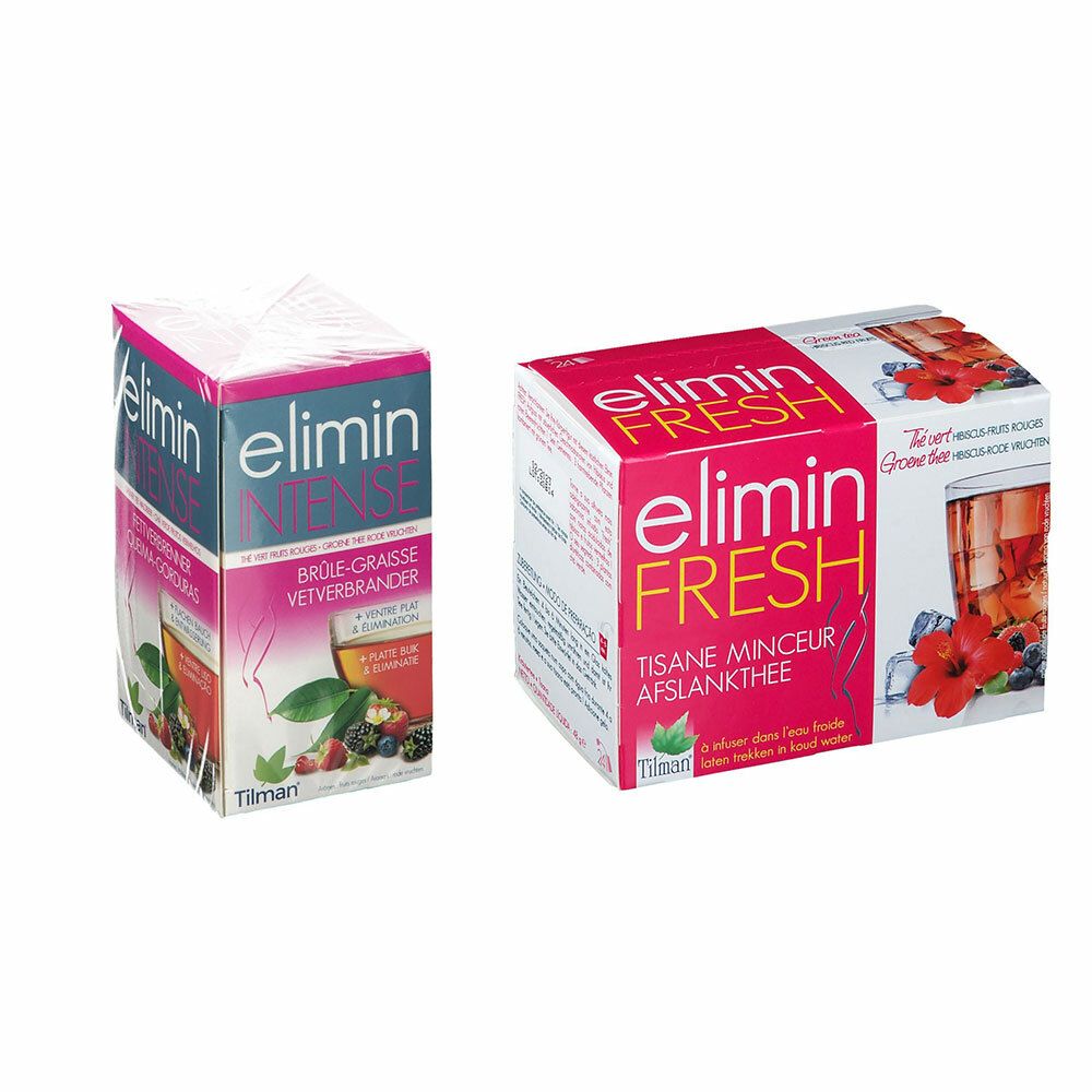 Image of Tilman® elimin fresh Abnehmtee Grüner Tee mit Hibiskus & Beeren + elimin Intense Fettverbrenner Grüner Tee Waldbeere