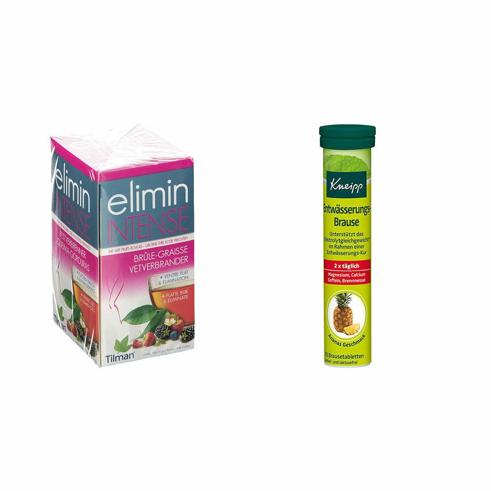 Image of elimin Intense Fettverbrenner grüner Tee Waldbeere + Kneipp® Entwässerungsbrause