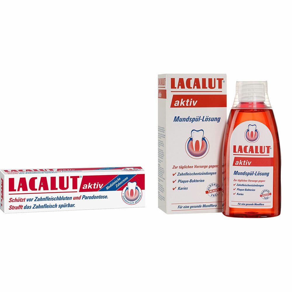 Image of LACALUT aktiv Mundspül-Lösung + Zahncreme