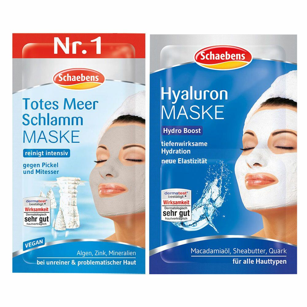 Image of Schaebens Totes Meer Schlamm Maske + Schaebens Hyaluron Maske