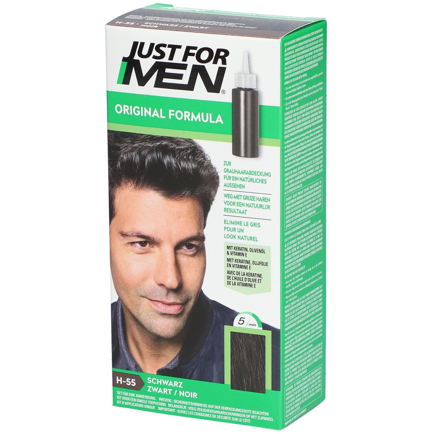 Image of JUST FOR MEN Pflege-Tönungs-Shampoo schwarz