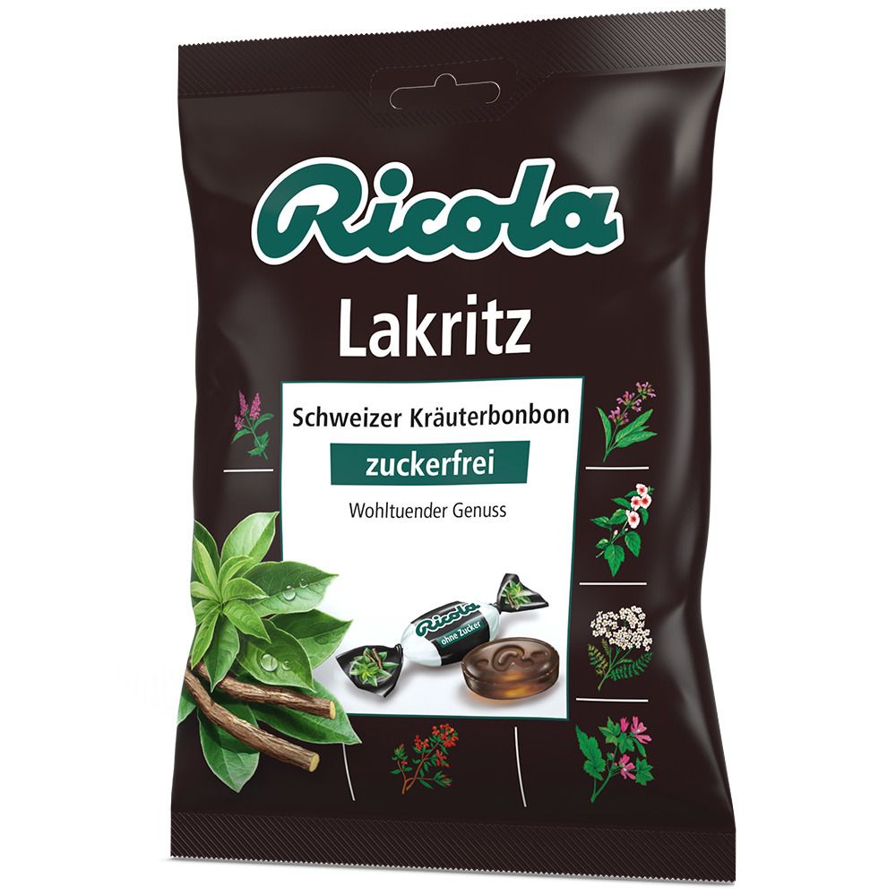 Image of Ricola® Schweizer Kräuterbonbon Lakritz zuckerfrei
