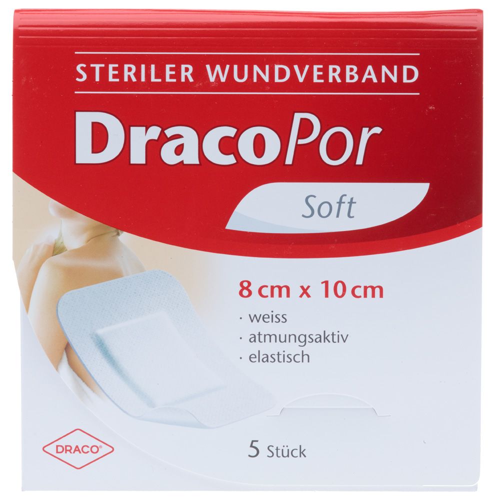 Image of DracoPor Wundverband Soft weiß steril 10 x 8 cm