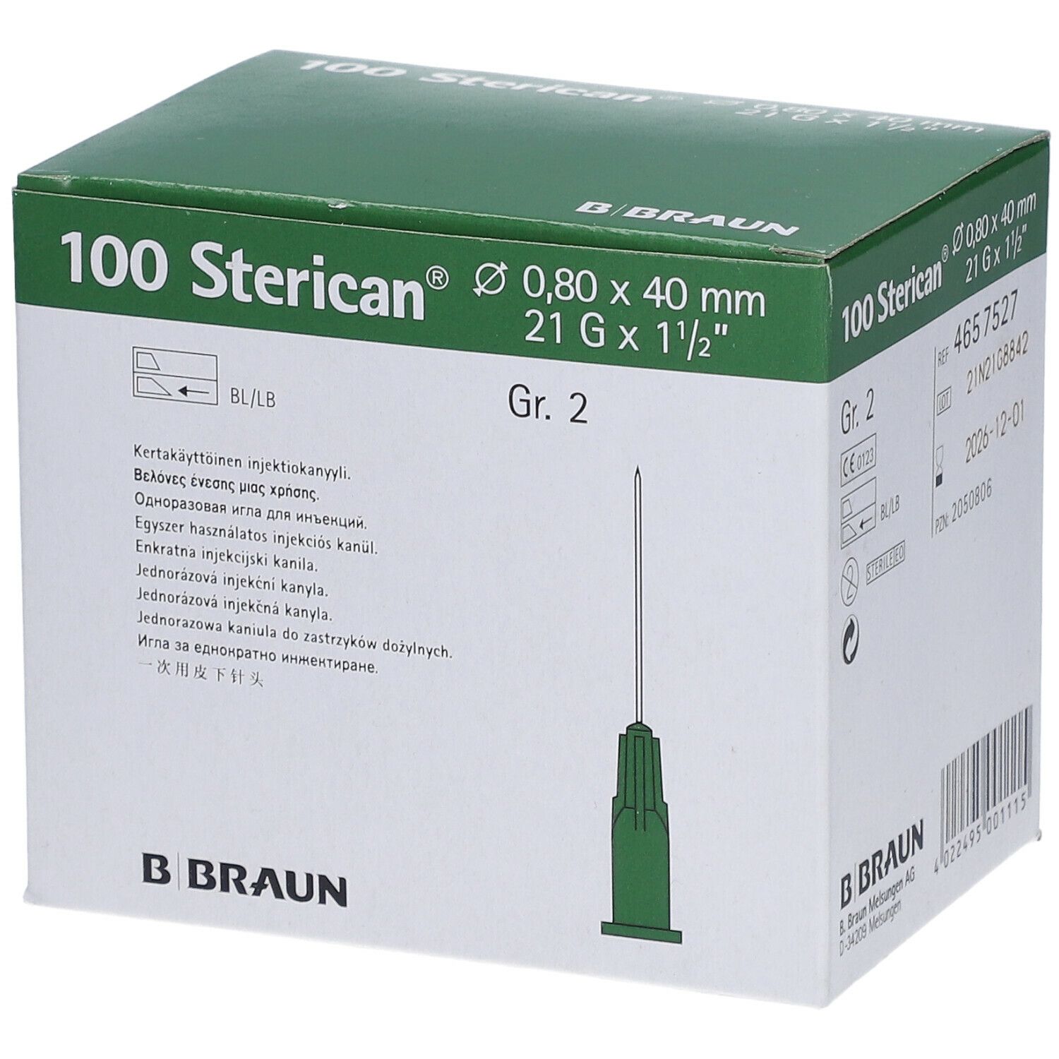 Image of Sterican® Standardkanüle Gr. 2 G21 x 1 1/2 Zoll 0,80 x 40 mm grün