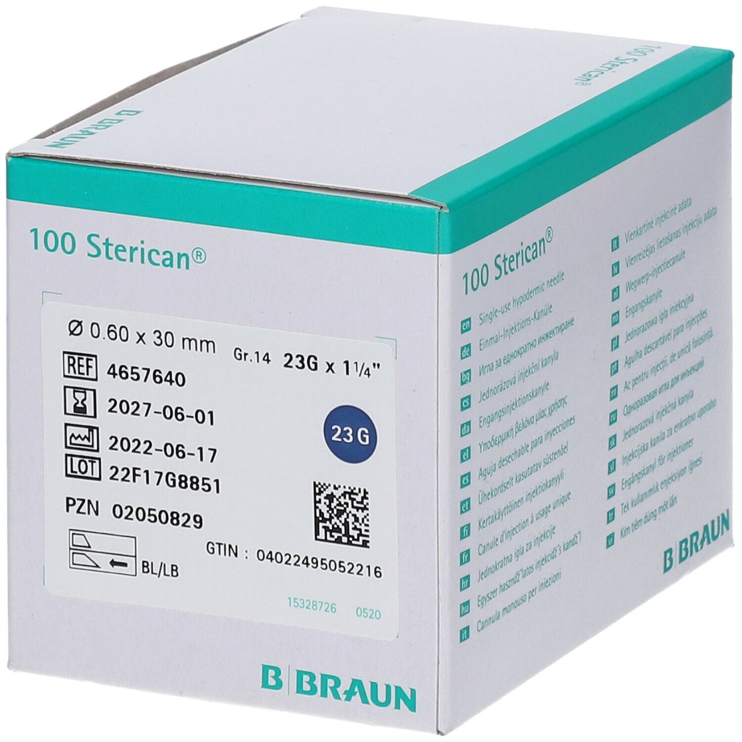 Image of Sterican® Standardkanüle Gr. 14 G23 x 1 1/4 Zoll 0,60 x 30 mm blau