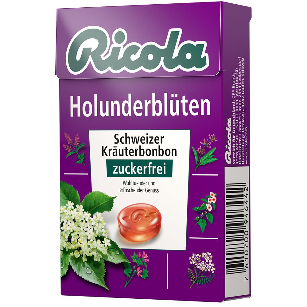 Image of Ricola® Schweizer Kräuterbonbons Box Holunderblüten ohne Zucker