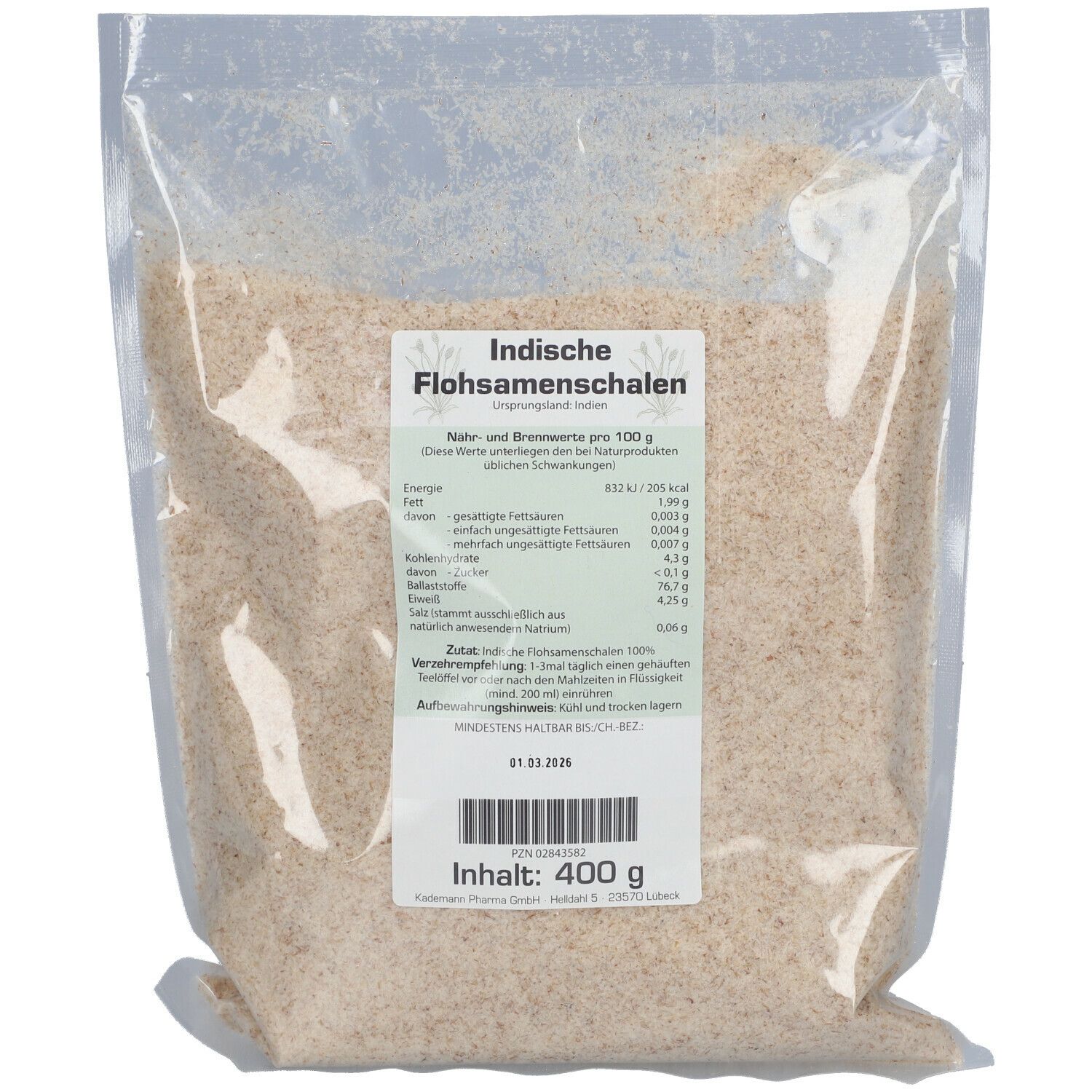 Kademann enveloppes de psyllium