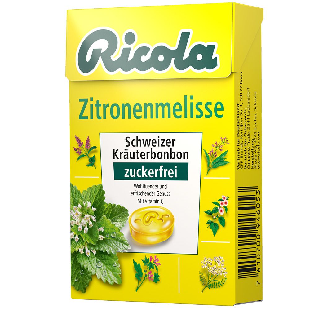 Image of Ricola® Schweizer Kräuterbonbons Box Zitronenmelisse ohne Zucker