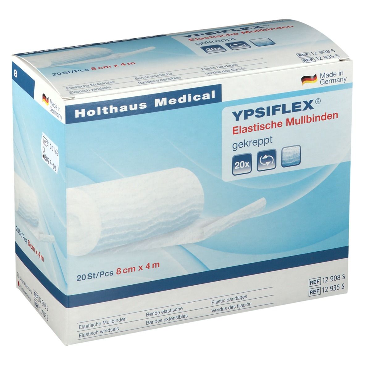 YPSIFLEX® Elastische Mullbinden 4 m x 8 cm