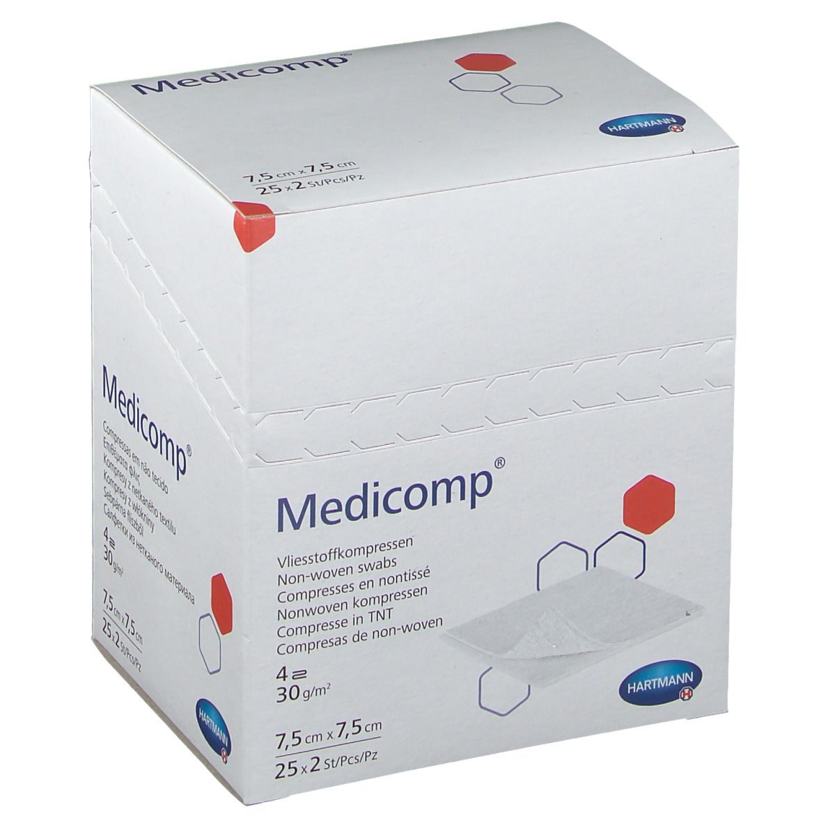 MEDICOMP Kompressen 7,5x7,5 cm steril