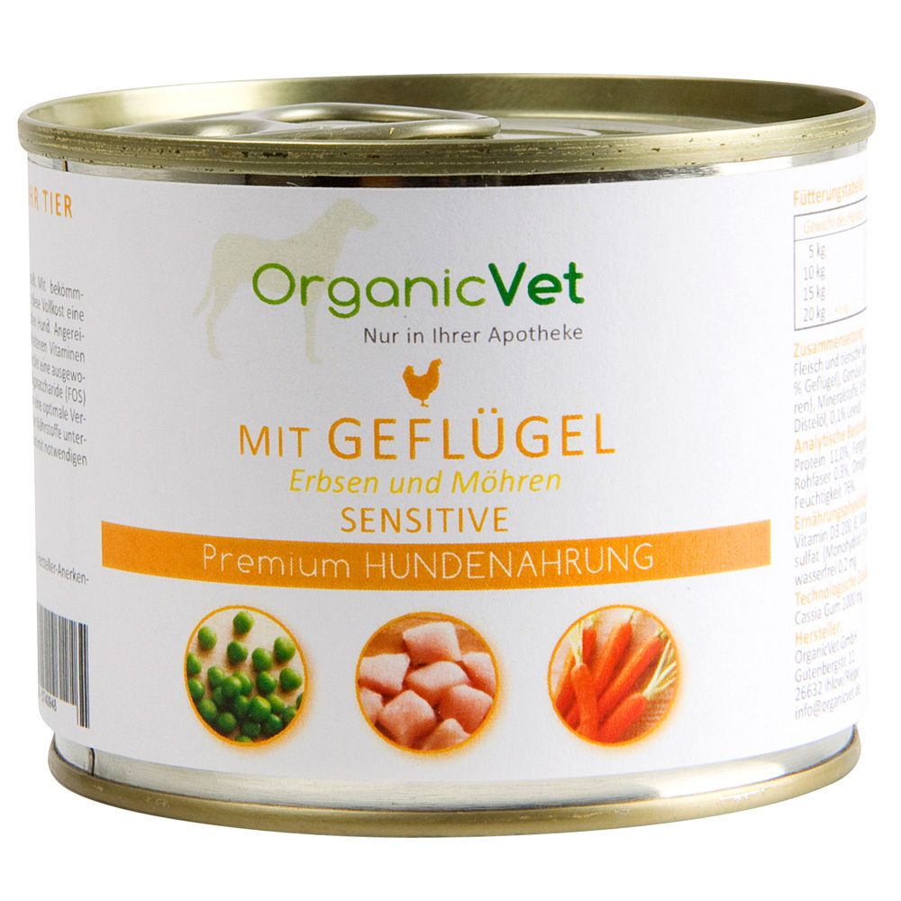 OrganicVet Sensitive Pâtée pour chien à la volaille