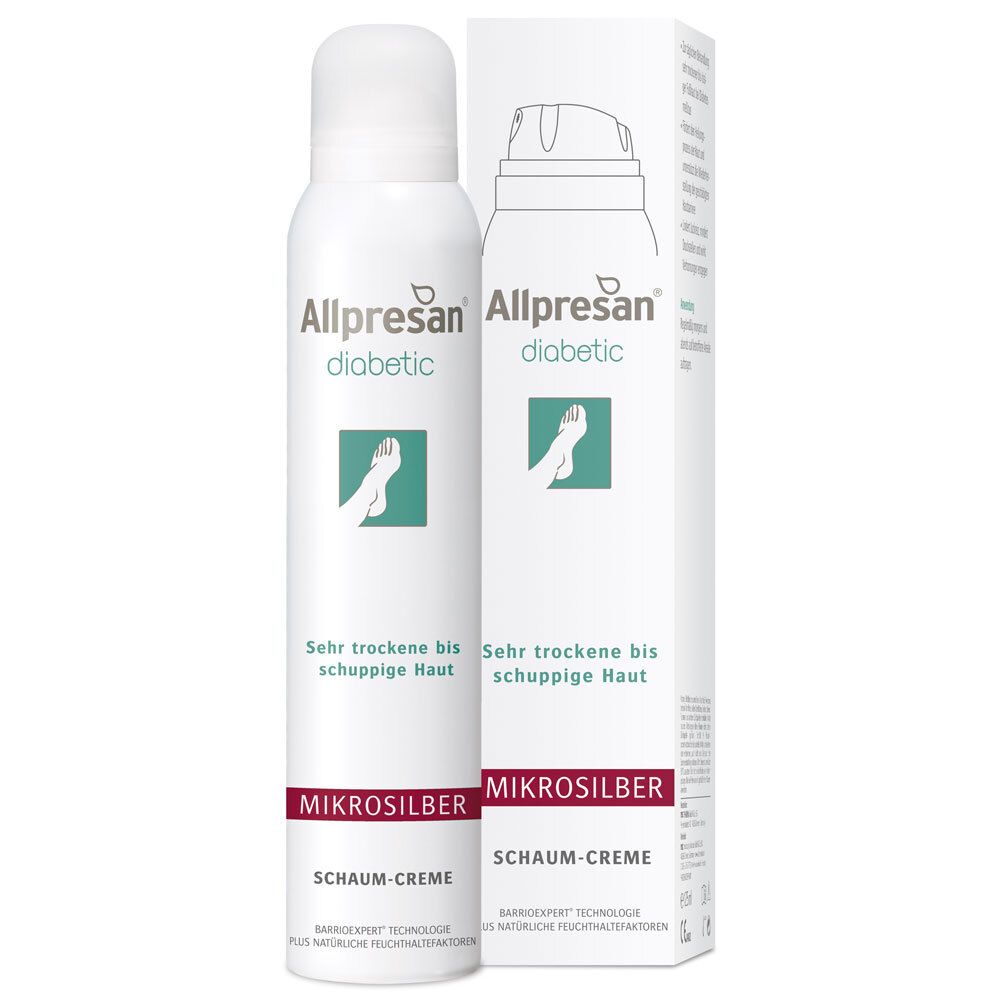 Allpresan® diabetic Original Creme mousse MIKROSILBER Peau très sèche à squameuse