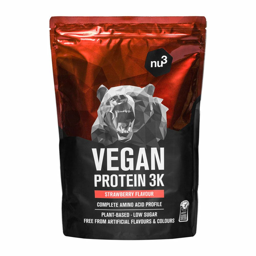 Image of nu3 Vegan Protein 3K Shake, Erdbeere