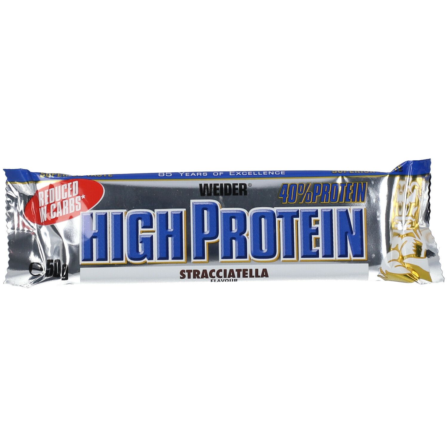Image of Weider 40 % High Protein Low Carb, Stracciatella, Riegel