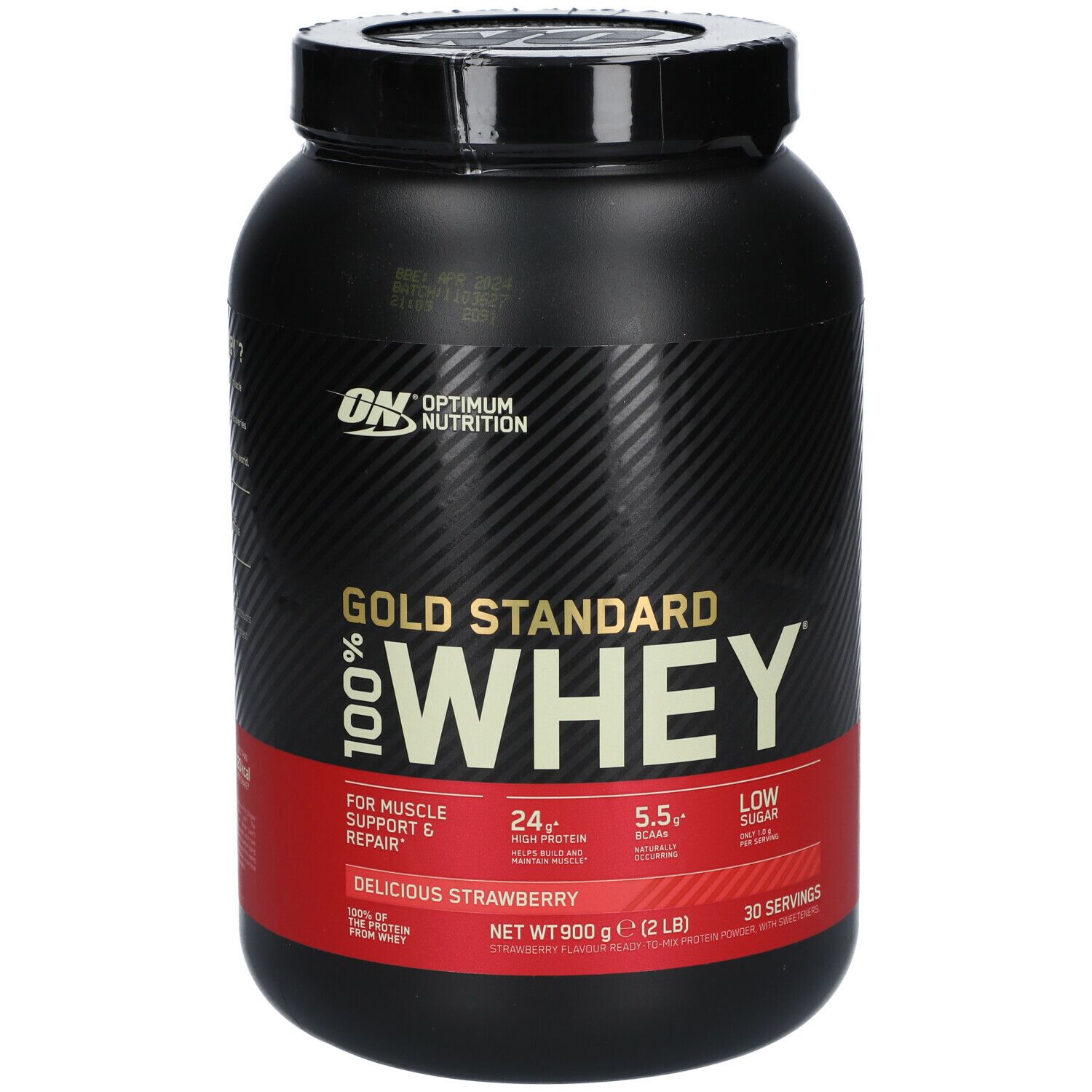 Image of Optimum Nutrition 100 % Whey Gold Standard, Delicious Strawberry, Pulver