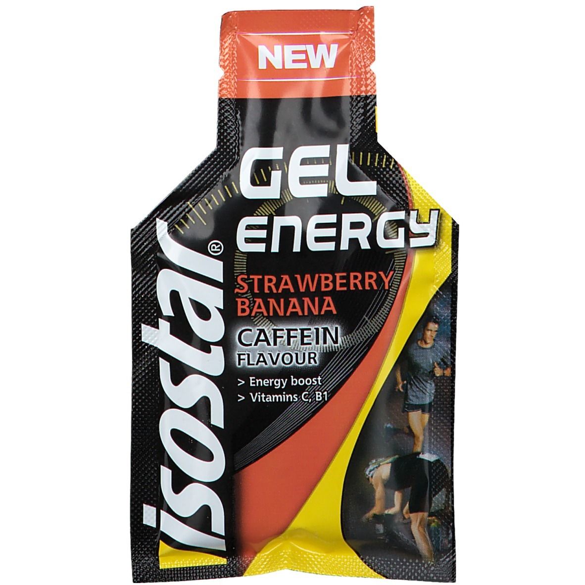 isostar® Energy Gel Erdbeer-Banane mit Koffein